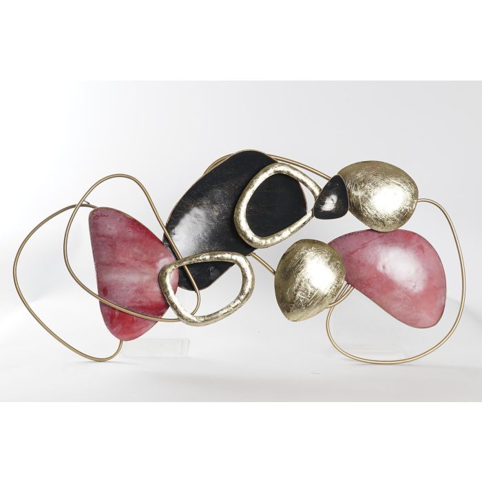DKD Home Decor Decoración de Pared Abstracta Moderna Metal Rojo Dorado 105.4 x 50.2 x 8.3 cm DKD Home Decor Decoración de Pared Abstracta Moderna Metal Rojo Dorado 105.4 x 50.2 x 8.3 cm