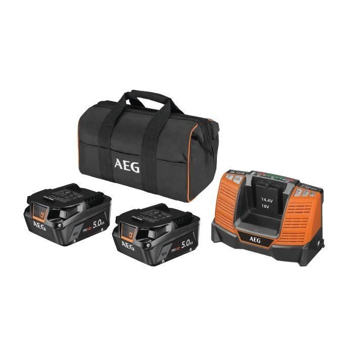 AEG - Pack cargador 18V + 2 baterías Pro litio 18V 5 -0 Ah HIGH DEMAND - entregado en bolsa. -SETLL1850SHD 1