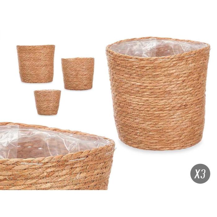 Giftdecor Set 3 Cestos Redondos Altos Esparto Natural 28x28x28cm (Set de 4) 0 Giftdecor Set 3 Cestos Redondos Altos Esparto Natural 28x28x28cm (Set de 4) 0