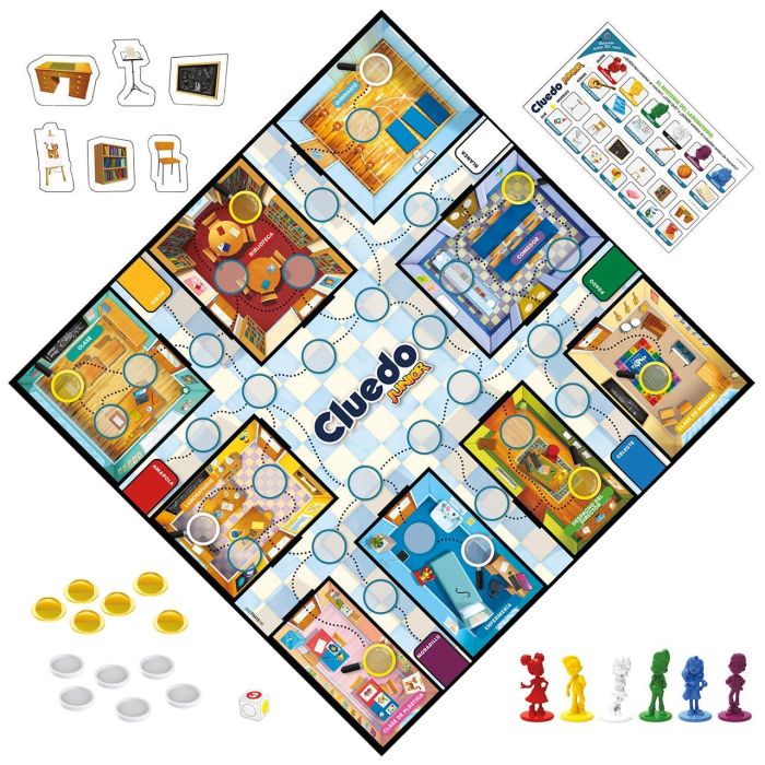 Hasbro Games F6419 Cluedo Junior Juego de Misterio 2 en 1: Misterio del Patio de Recreo y Laboratorio, evolutivo para niños +4 años 2