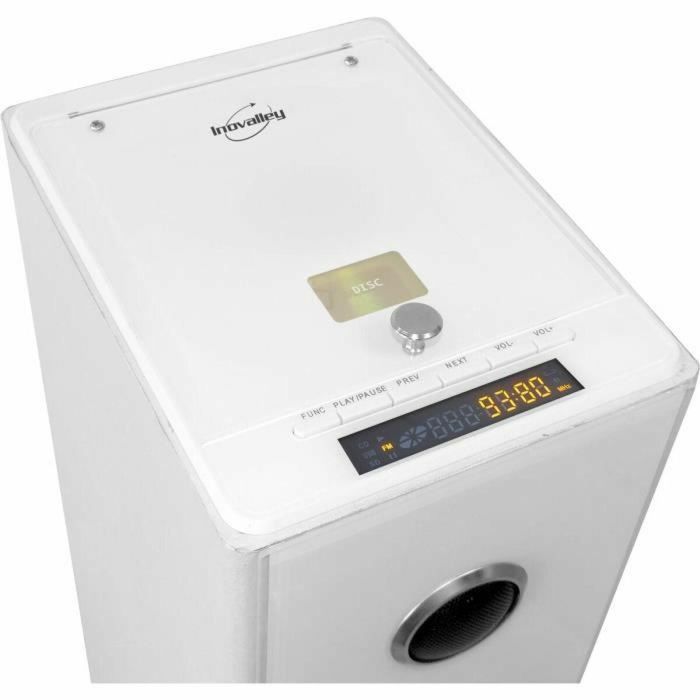 Inovalley HP33-CD Torre de Sonido Bluetooth 100W con Reproductor CD, Puerto USB, SD, Radio FM y Entrada Auxiliar - Blanco 2 Inovalley HP33-CD Torre de Sonido Bluetooth 100W con Reproductor CD, Puerto USB, SD, Radio FM y Entrada Auxiliar - Blanco 2