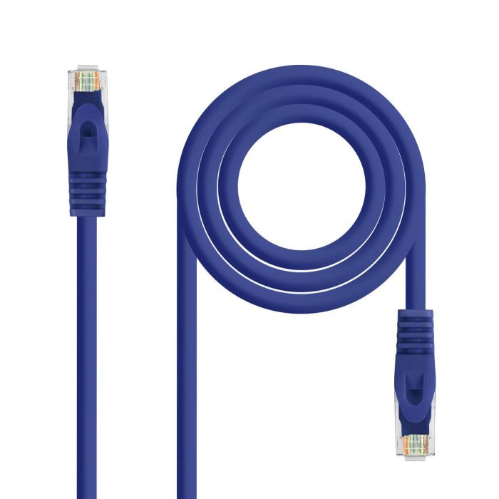 Cable de Red Rígido UTP Categoría 6 NANOCABLE 10.20.1803-BL LSZH (2 m) Azul Negro 3 m