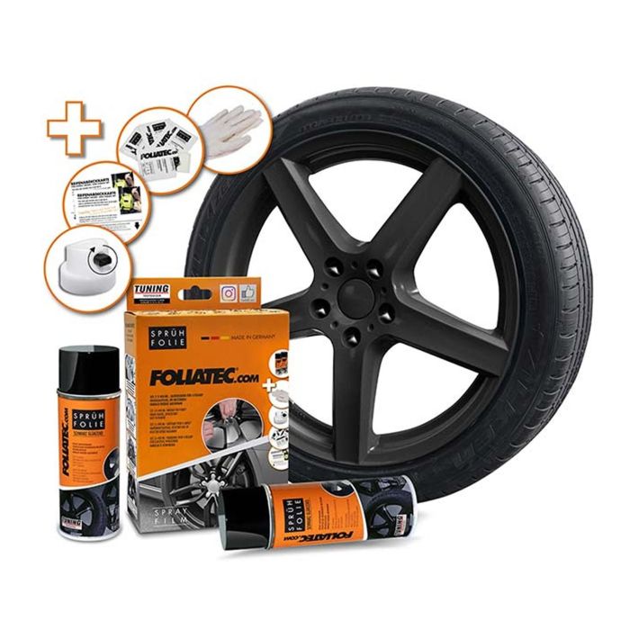 Foliatec FO2035 Goma Líquida Spray Film Vinilo Líquido Negro Brillante para Llantas Coche Set 2x400ml Removible Kit Fácil Aplicación Foliatec FO2035 Goma Líquida Spray Film Vinilo Líquido Negro Brillante para Llantas Coche Set 2x400ml Removible Kit Fácil Aplicación