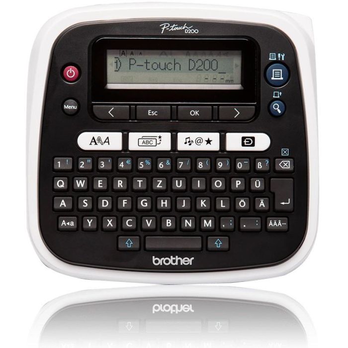 Brother P-touch D200BW Rotuladora de Transferencia Térmica TZe 180x180 DPI 20 mm/s Gris/Blanco para Etiquetas 3.5-12mm 0 Brother P-touch D200BW Rotuladora de Transferencia Térmica TZe 180x180 DPI 20 mm/s Gris/Blanco para Etiquetas 3.5-12mm 0