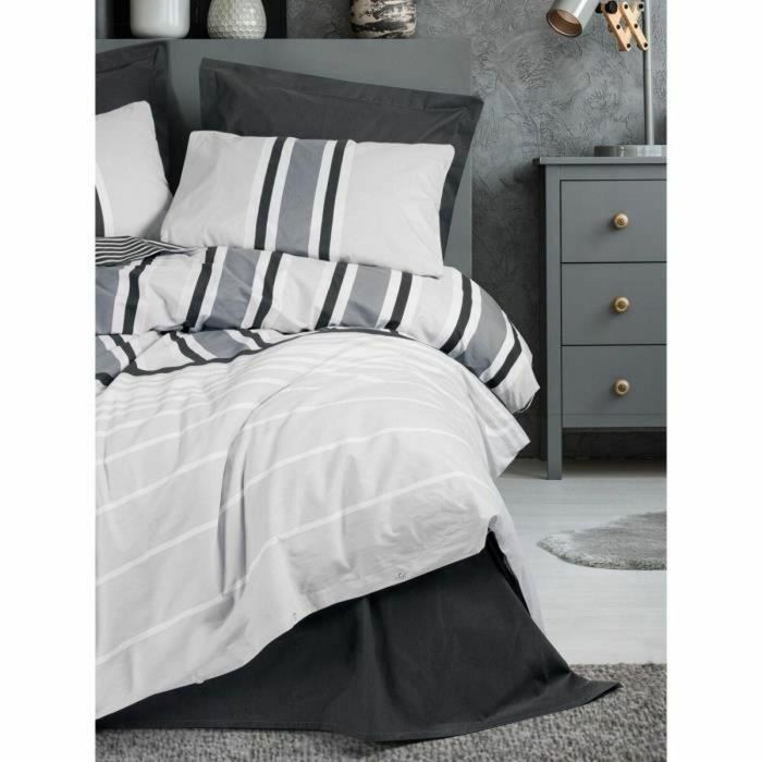Juego de funda nórdica Blanco Gris 220 x 240 cm 2 Juego de funda nórdica Blanco Gris 220 x 240 cm 2