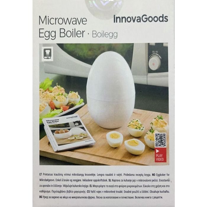 Cuecehuevos para Microondas con Recetario Boilegg InnovaGoods 6 Cuecehuevos para Microondas con Recetario Boilegg InnovaGoods 6