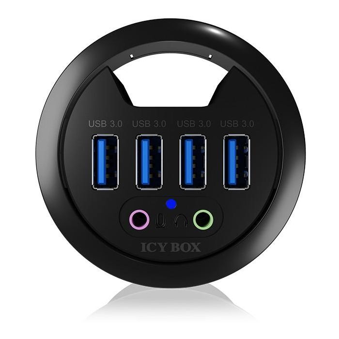 HUB Tisch-Hub 4x USB 3.0 Type-A mit Audio Ein-/Ausgang ICY BOX 1