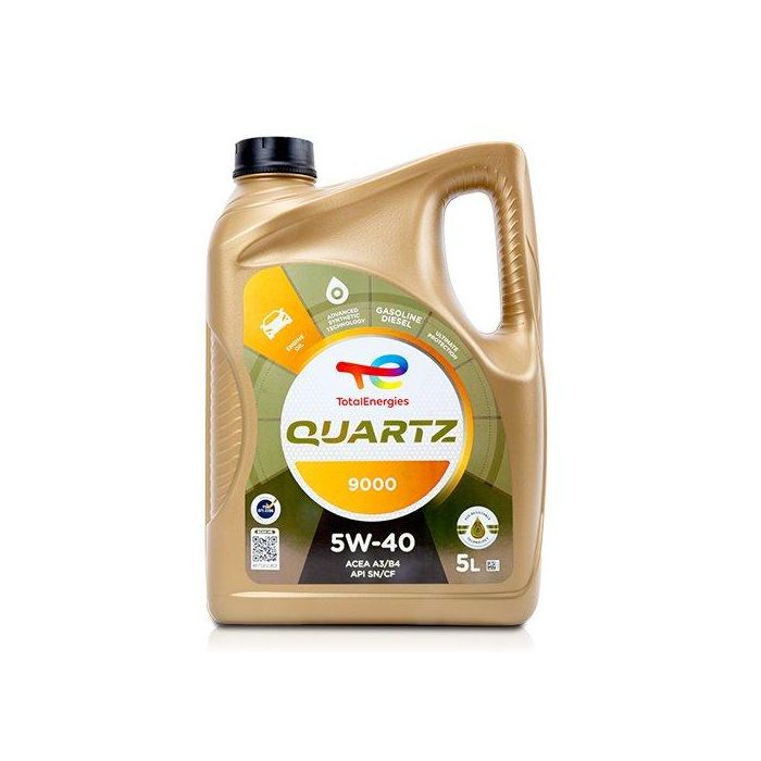 Total Quartz 9000 ACTO95W405L Aceite Motor Sintético 5W-40 5L Gasolina y Diésel, Tecnología AGE-RESISTANCE ACEA A3/B4 API SN/CF 1 Total Quartz 9000 ACTO95W405L Aceite Motor Sintético 5W-40 5L Gasolina y Diésel, Tecnología AGE-RESISTANCE ACEA A3/B4 API SN/CF 1
