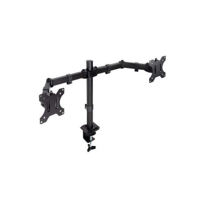 Tooq DB1802TN-B Soporte de Mesa para 2 Monitores 17-27", Giratorio, Inclinable, VESA 75x75/100x100, hasta 8kg/brazo, Negro 0 Tooq DB1802TN-B Soporte de Mesa para 2 Monitores 17-27", Giratorio, Inclinable, VESA 75x75/100x100, hasta 8kg/brazo, Negro 0