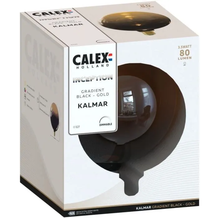 Calex Inception Kalmar Bombilla LED E27 3,5 W 80 lm 1800 K Intensidad Variable Degradado Negro/Oro