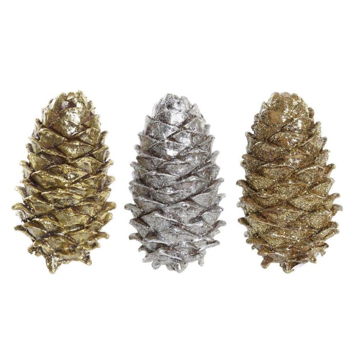 Figura Navidad Tradicional DKD Home Decor Dorado Plateado 7.5 x 7.5 x 13 cm (3 Unidades) Figura Navidad Tradicional DKD Home Decor Dorado Plateado 7.5 x 7.5 x 13 cm (3 Unidades)