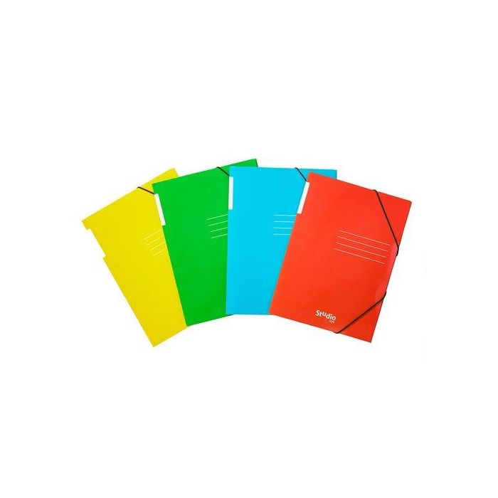 Carpeta De Gomas Y Solapas Pardo Studio Style Carton Forrado Brillo Fº Verde (Set de 24)