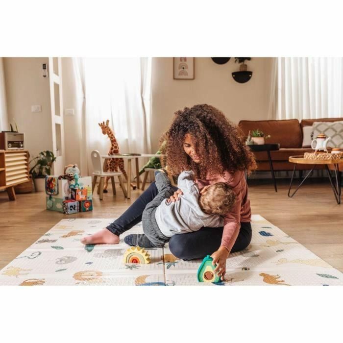 Nuby NUB0048526251254 Alfombra de juego reversible Safari 200 x 150 x 1 cm 1