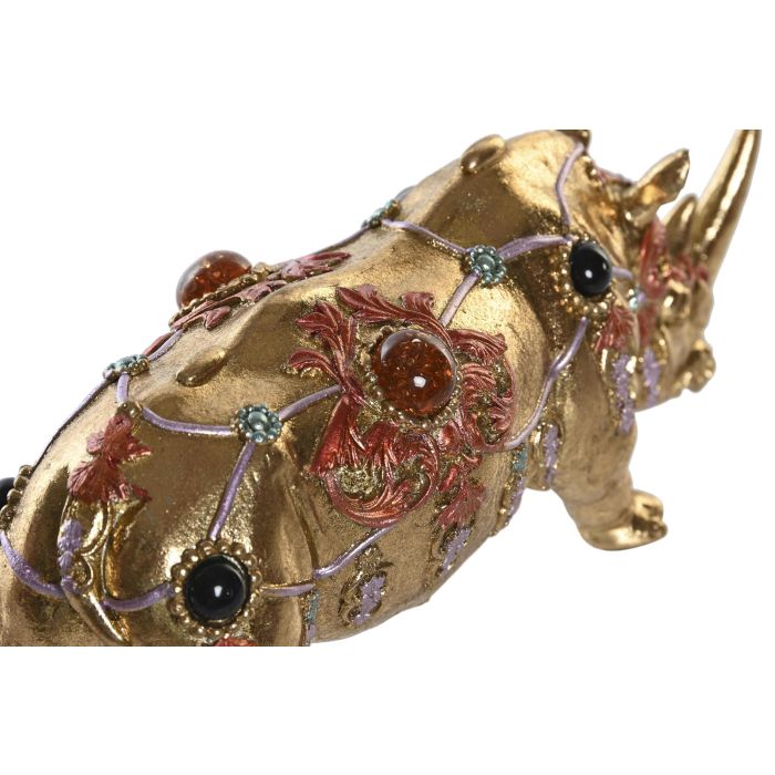 DKD Home Decor Figura Rinoceronte Colonial de Resina Dorada 6.5x22x9 cm (Pack de 4 Unidades) 2 DKD Home Decor Figura Rinoceronte Colonial de Resina Dorada 6.5x22x9 cm (Pack de 4 Unidades) 2