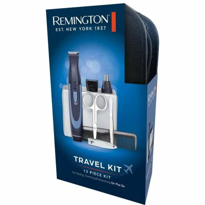 Kit de viaje - REMINGTON - NE3890 - 13 piezas - Cuchillas de acero inoxidable - Accesorios para nariz y oídos - Funda con cremallera 1