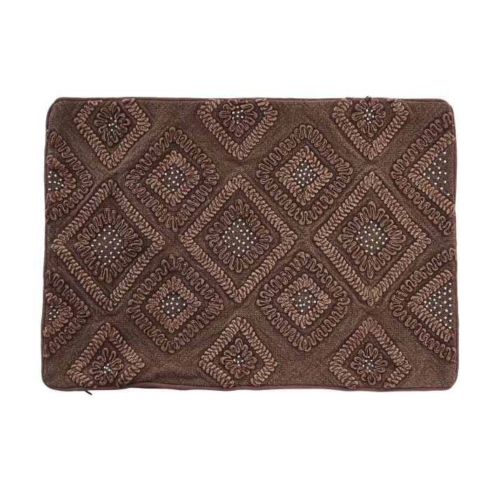 DKD Home Decor Funda de Cojín Marrón 60x40 cm de Poliéster con Patrón de Rombos y Cierre de Cremallera, Lavado en Seco. 4 DKD Home Decor Funda de Cojín Marrón 60x40 cm de Poliéster con Patrón de Rombos y Cierre de Cremallera, Lavado en Seco. 4