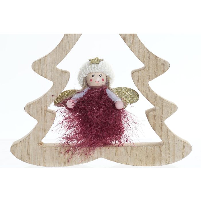 DKD Home Decor Figura Navidad Fantasía Hada para Árbol MDF Poliéster Burdeos Blanco Dorado 2,5x18x16 cm (6 Unidades) 2 DKD Home Decor Figura Navidad Fantasía Hada para Árbol MDF Poliéster Burdeos Blanco Dorado 2,5x18x16 cm (6 Unidades) 2