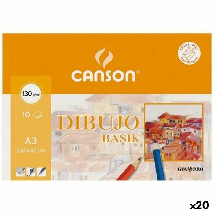 Bloc de dibujo Canson Basik 10 Hojas (20 Unidades) Bloc de dibujo Canson Basik 10 Hojas (20 Unidades)