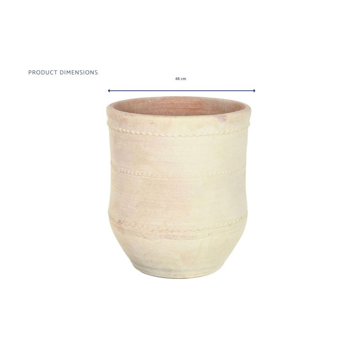 DKD Home Decor Ánfora de Terracota Crudo Colección Jerba Decoración Mediterránea Artesanal Hecha a Mano 52x60x52 cm 2