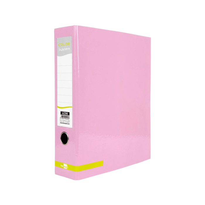 Liderpapel Archivador A4 Color System Rosa Lomo 80mm Mecanismo Palanca 75mm Compresor Metalico 1