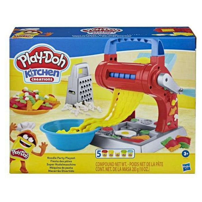 Play-Doh E7776 Máquina de Pasta Juguete para Niños con 2 Accesorios y Moldes para Hacer Fideos Creativos y Formas de Pasta +3 años