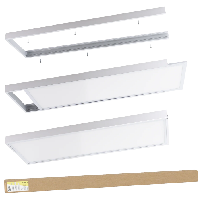 BX3 LIGHT Marco de Instalación en Superficie para Panel LED 1200 x 600 mm, BX3-M-P-1200600, Aluminio Blanco BX3 LIGHT Marco de Instalación en Superficie para Panel LED 1200 x 600 mm, BX3-M-P-1200600, Aluminio Blanco