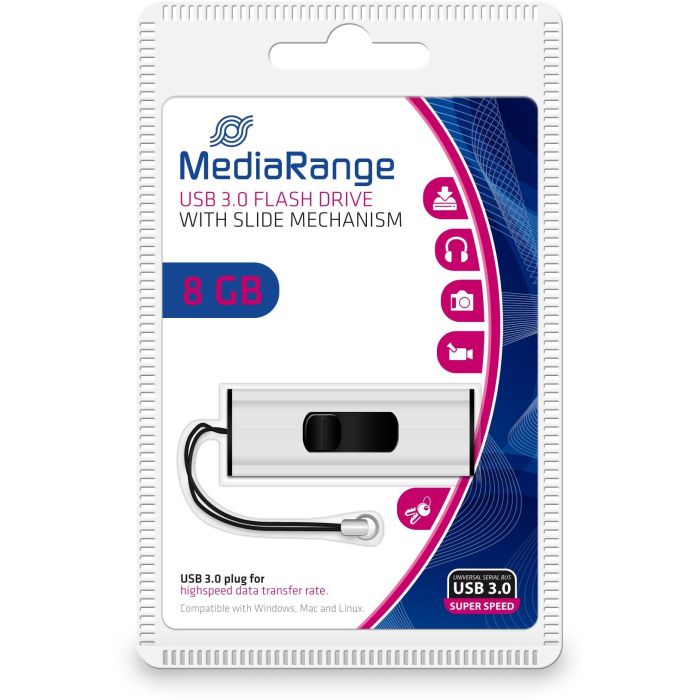 STICK 8GB MEDIARANGE MR914 3.2 Gen 1 Schwarz/Silber 4