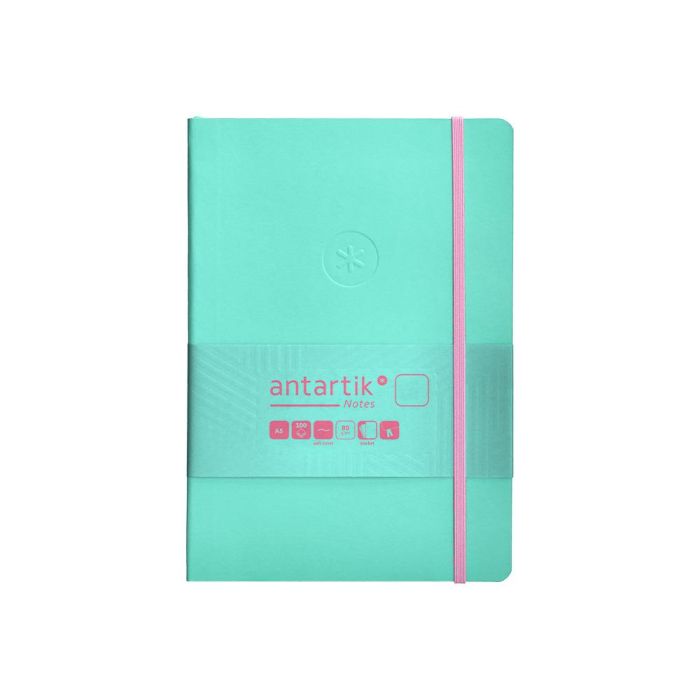 Cuaderno Con Gomilla Antartik Notes Tapa Blanda A5 Hojas Lisas Rosa Y Turquesa 80 Hojas 80 gr Fsc 1