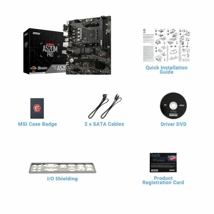 MSI A520M PRO Placa Base micro ATX para AMD Zócalo AM4 Ryzen 3000 con Chipset A520, DDR4, M.2 y Gigabit Ethernet 35