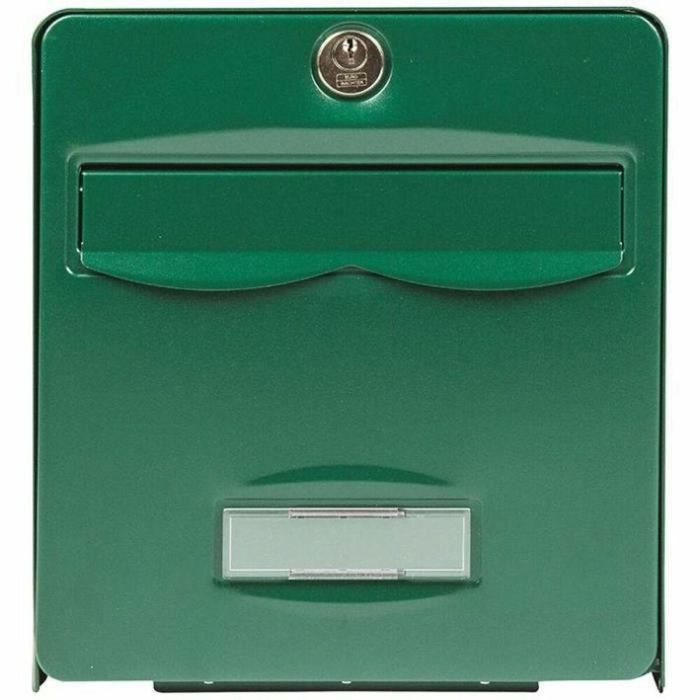 Burg Wachter Buzón Balthazar de acero galvanizado prelacado, 2 puertas, Verde, resistente a corrosión y abrasión, antirrobo