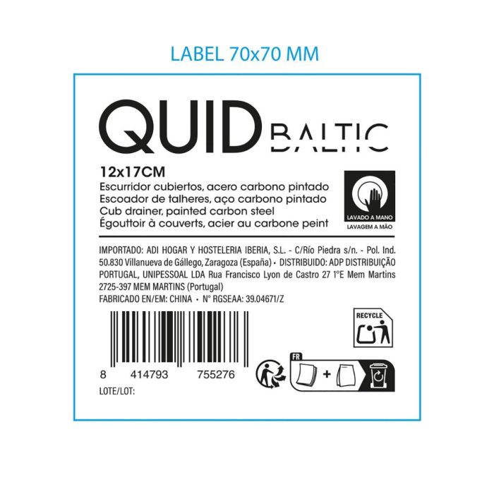 Escurridor Cubiertos Acero Pintado Baltic Quid 12x17 cm 3 Escurridor Cubiertos Acero Pintado Baltic Quid 12x17 cm 3