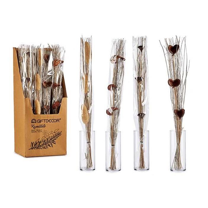 Giftdecor Ramillete Blanco y Natural de Madera, 100 cm, Surtidos (24 Unidades)