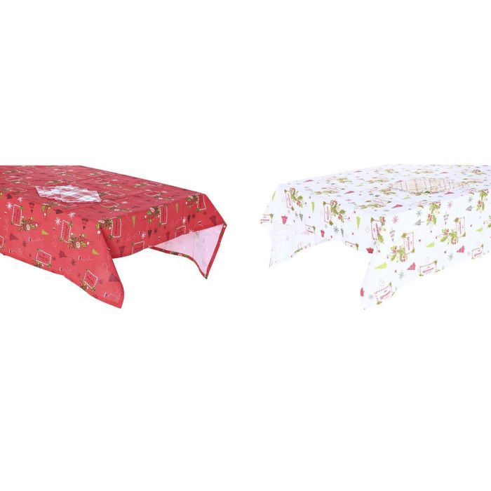 Set de mantelería DKD Home Decor Blanco Rojo Verde Beige (5 Piezas) (2 Unidades) Set de mantelería DKD Home Decor Blanco Rojo Verde Beige (5 Piezas) (2 Unidades)