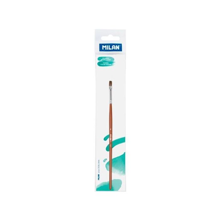 Milan Pincel Escolar Plano Serie 121 Nº 4 En Bolsita C-Colgador Marrón Milan Pincel Escolar Plano Serie 121 Nº 4 En Bolsita C-Colgador Marrón