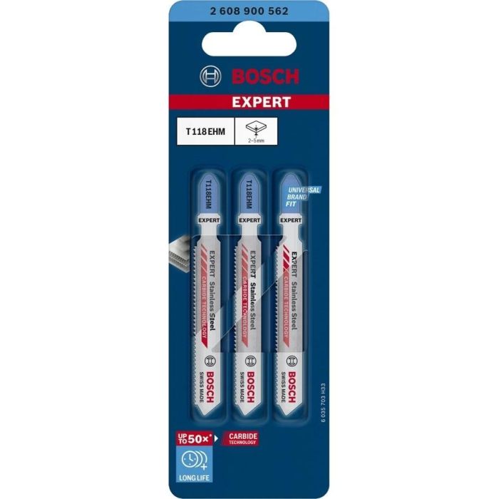 Bosch EXPERT Stichsägeblätter T118EHM 3Stk Stainless Steel 1 Bosch EXPERT Stichsägeblätter T118EHM 3Stk Stainless Steel 1