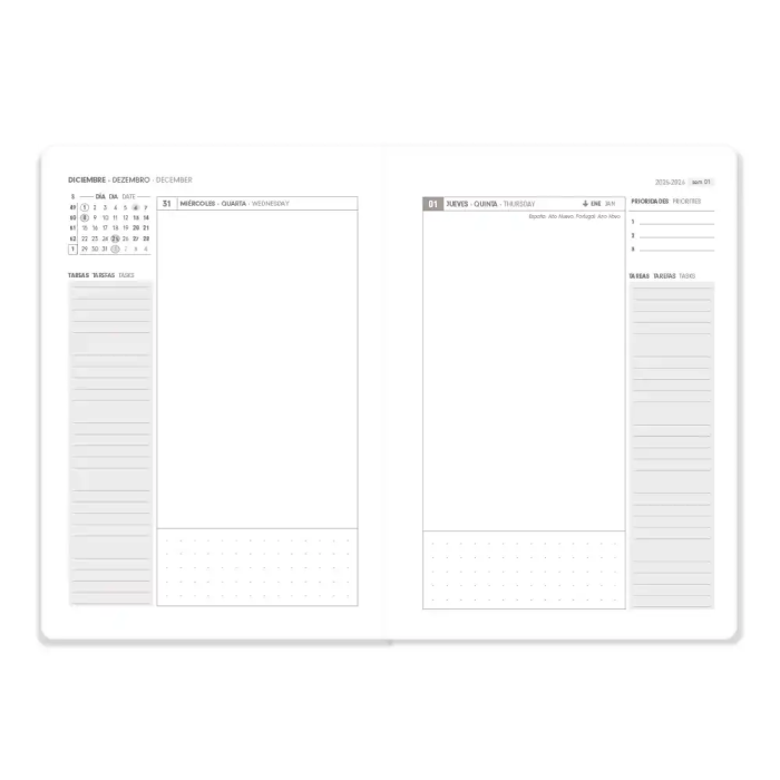 Antartik Essentials A5+ Agenda 2026 Día Página Espiral Papel 80g FSC 3