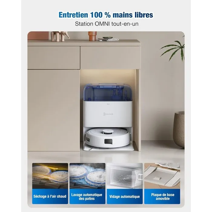 Ecovacs DEEBOT MINI Aspiradora Robot 9.000 Pa ZeroTangle 2.0 TrueMapping 2.0 Secado a 45° Vaciado Automático AAAVA47411 4