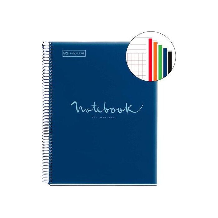 Bloc Miquelrius Emotions Notebook 5 Micro.Tapa Pp A5 120H 90G Horizontal Marino (Set de 5)
