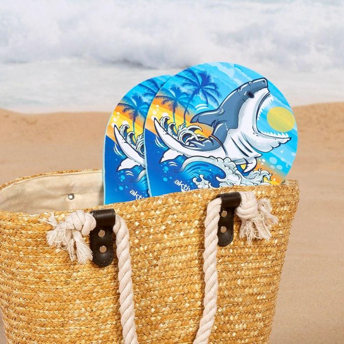 Palas de Playa con Pelota Aktive Tiburón 19,5 x 38 cm (24 Unidades) 1