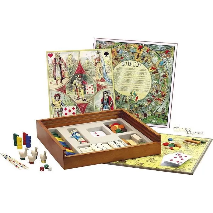 L'Arbre A Jouer EL ÁRBOL PARA JUGAR My Tradition Game Box Juego de Mesa con Caballos, Gansos, Mikado, Dominó y Cartas en Caja de Madera 32.5x32.5x6.5cm L'Arbre A Jouer EL ÁRBOL PARA JUGAR My Tradition Game Box Juego de Mesa con Caballos, Gansos, Mikado, Dominó y Cartas en Caja de Madera 32.5x32.5x6.5cm