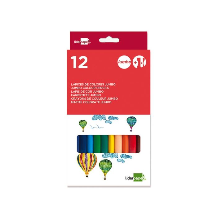 Lapices De Colores Liderpapel Jumbo Con Sacapuntas Caja De 12 Unidades Colores Surtidos 1