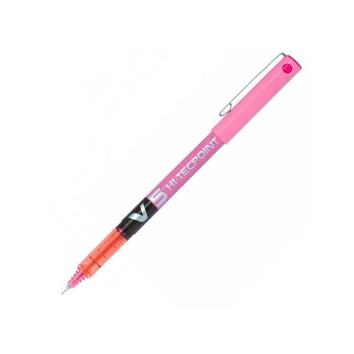 Pilot Roller Tinta Líquida V-5 Hi-Tecpoint Rosa 0.5 mm, Punta de Aguja, VSystem, +2000m Escritura 0