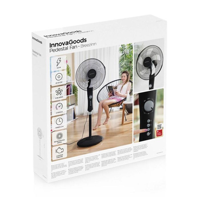 Ventilador de Pie InnovaGoods Breezinn Negro 45 W 11 Ventilador de Pie InnovaGoods Breezinn Negro 45 W 11