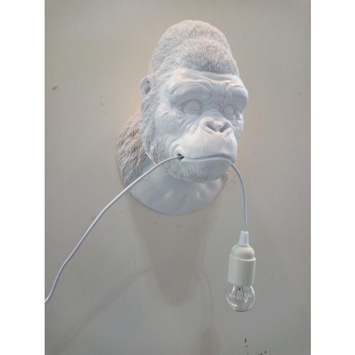 DKD Home Decor Aplique Moderno Blanco Negro Gorila 19 x 32 x 23 cm (2 Unidades) 1