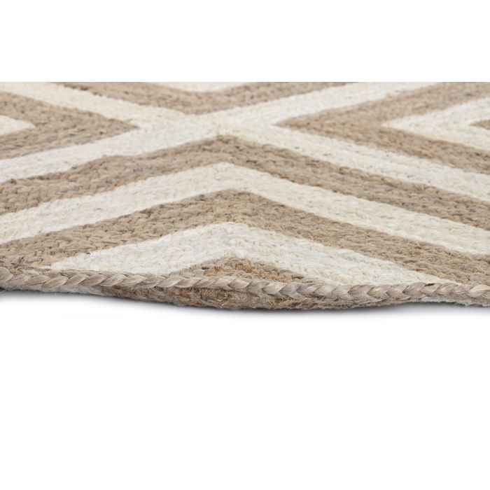 DKD Home Decor Alfombra Scandi Right Marron Claro Blanco Yute Algodon Polyester 120 x 120 cm (2 Unidades) 2 DKD Home Decor Alfombra Scandi Right Marron Claro Blanco Yute Algodon Polyester 120 x 120 cm (2 Unidades) 2