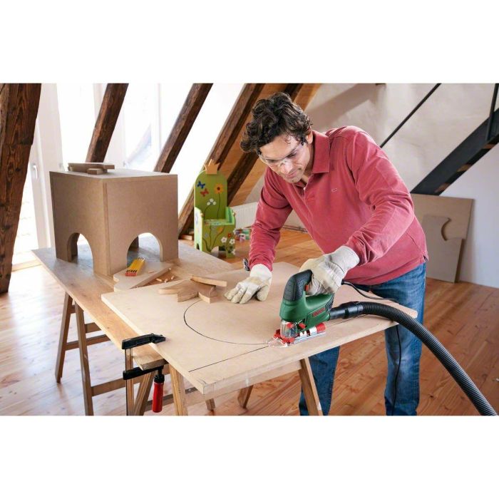 Bosch PST 800 PEL Sierra de calar 530W con base de aluminio ajustable, movimiento pendular 4 posiciones, atenuador electrónico 5