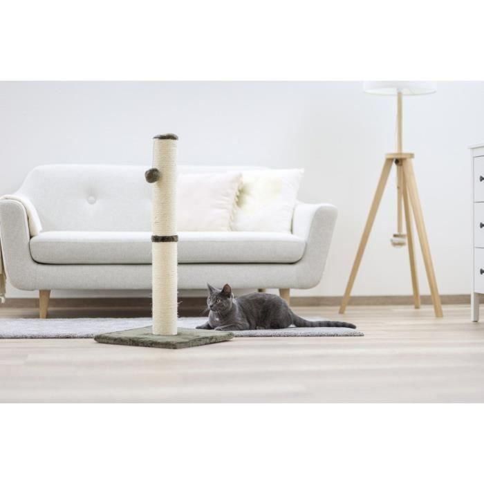 Kerbl Rascador para Gatos Scratch Tube Opal Maxi, 78cm de Alto, Poste de Sisal Ø9cm, Base 38x38cm, Gris 3