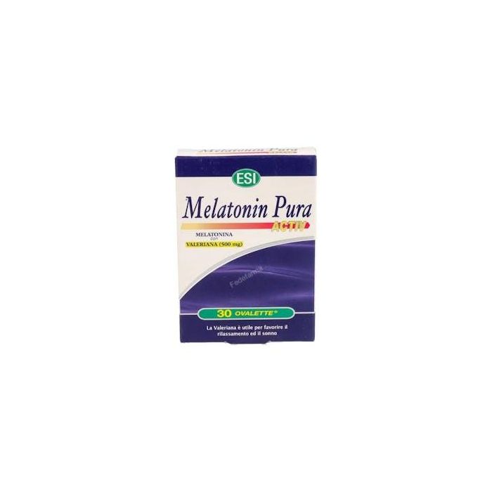 TREPATDIET-ESI Melatonina Pura Activ 1mg con Valeriana, 30 Cápsulas. Ayuda a conciliar el sueño y para el jet lag