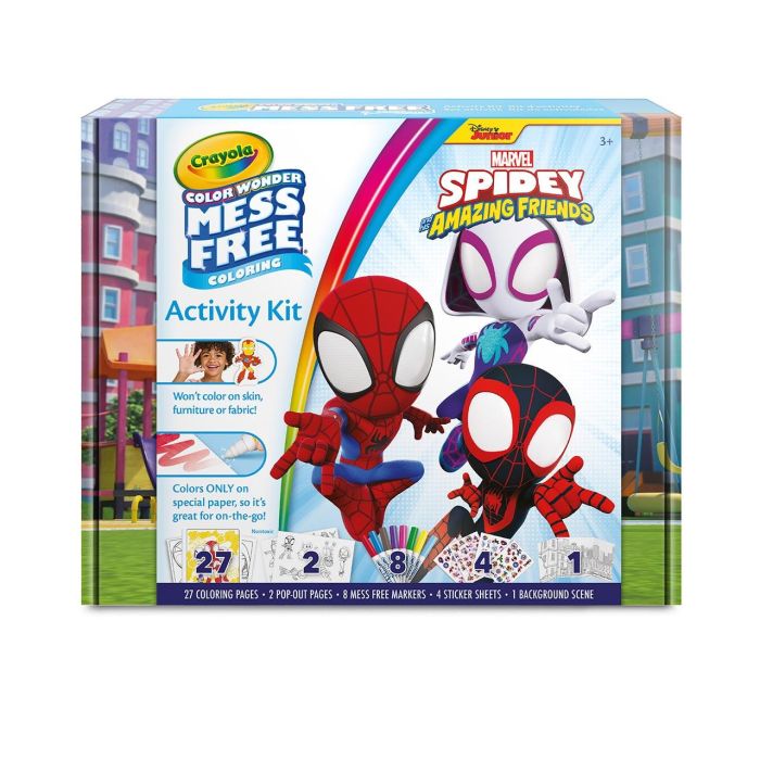 Crayola 75-7193 Set Color Wonder Spidey 18 Páginas y 4 Rotuladores Mágicos Sin Manchas Marvel