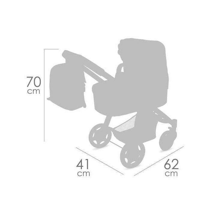 Coche de muñeca 3x1 plegable coco con mochila para muñecas de hasta 48 cm 41x62x70 cm 6 Coche de muñeca 3x1 plegable coco con mochila para muñecas de hasta 48 cm 41x62x70 cm 6